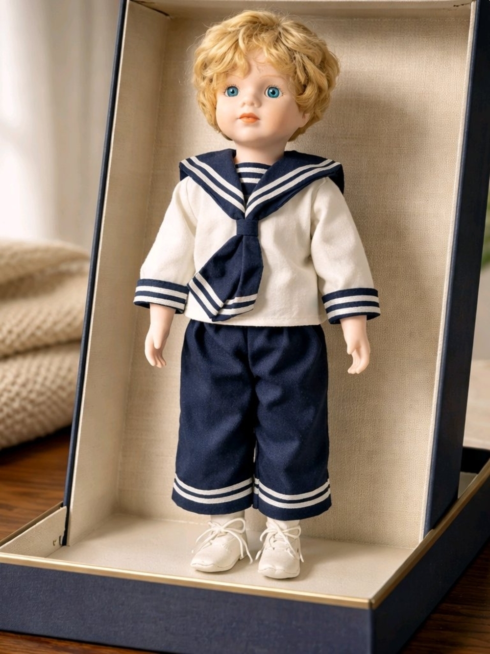 Vintage 1996 ARTMARK Collectible Porcelain SAILOR BOY DOLL